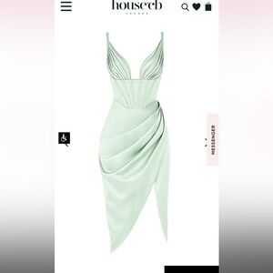 House of CB Mint Green Draped Midi Dress